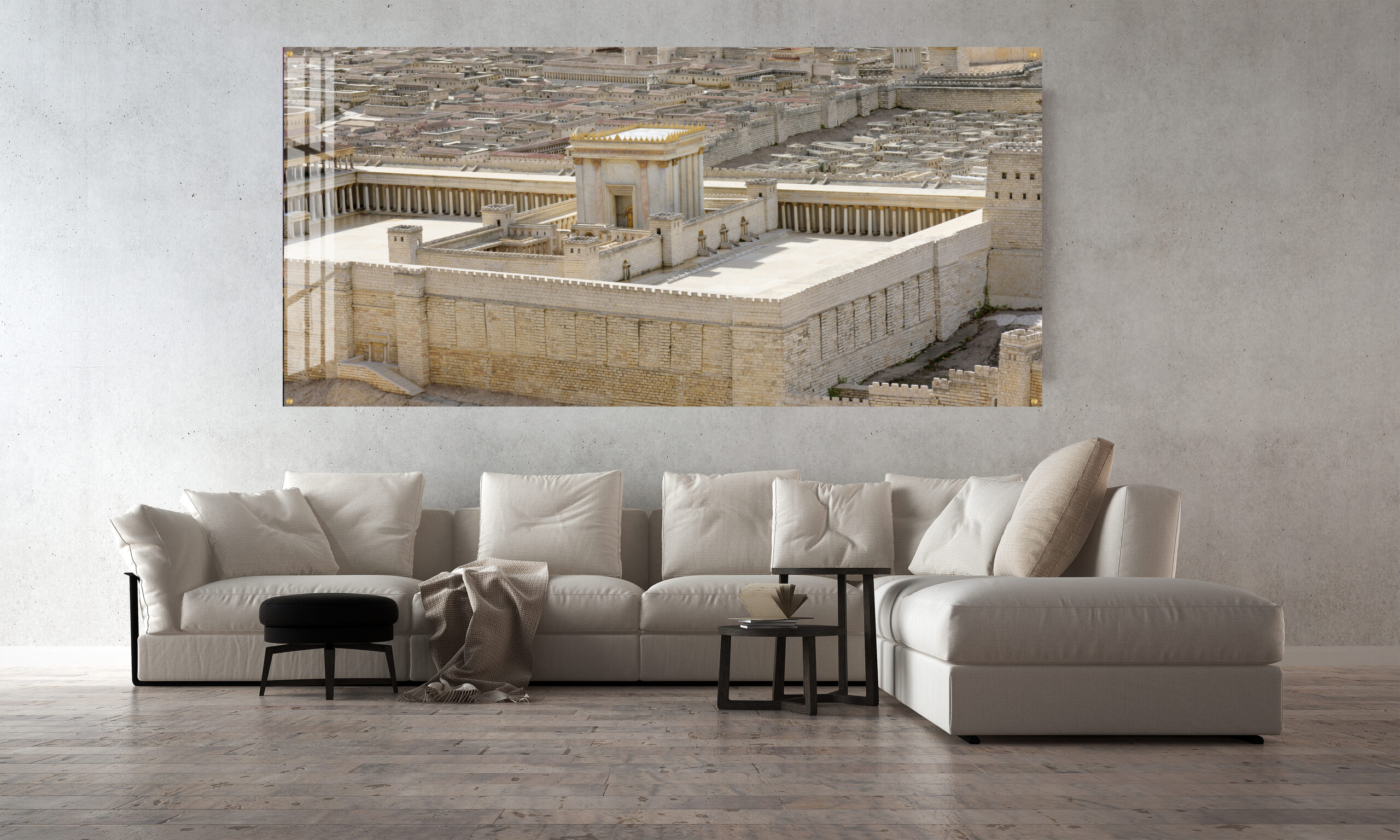 3d,Model,Rendering,Inteior,Design,Of,Modern,Living,Room,And בית המקדש דגם 001 – תמונה 1